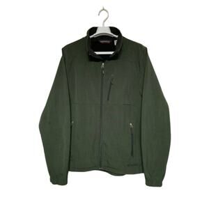 Black Diamond Double Diamond Soft Shell Fleece Lined Dark Green Full Zip XL USED